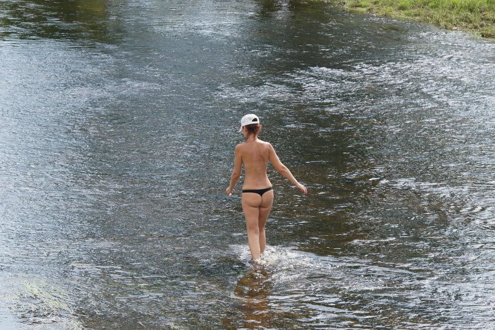 Nude in river's water #48
