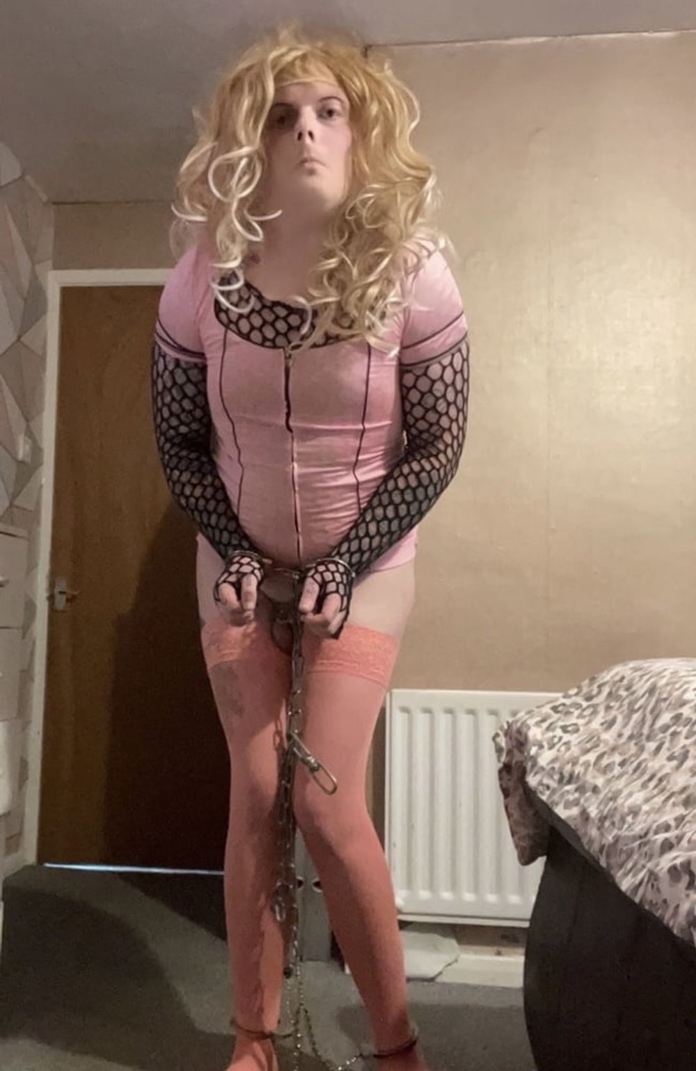 Sissy whore locked in shackles