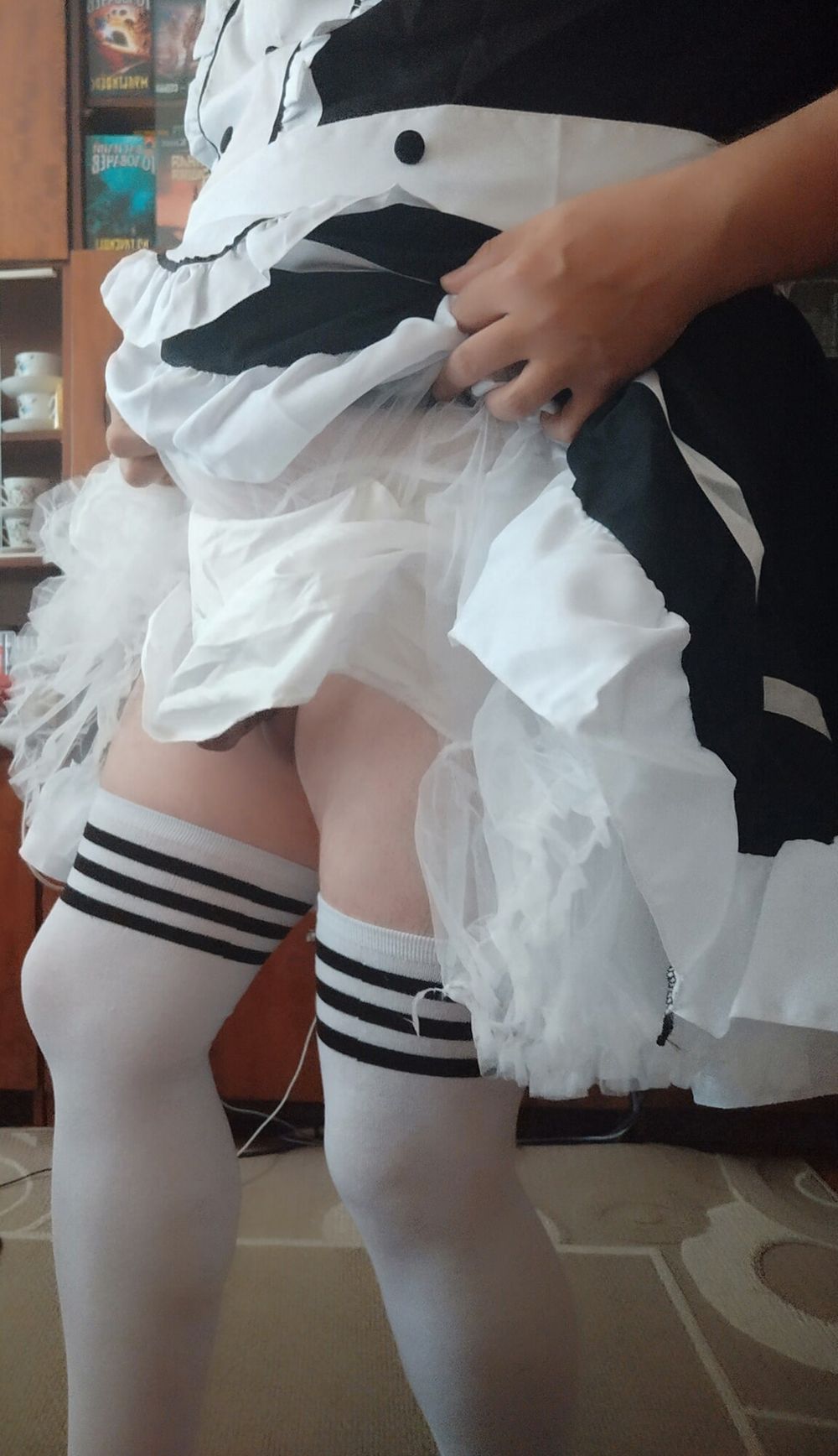 Sissy maid Aleksa dressing and undressing #33