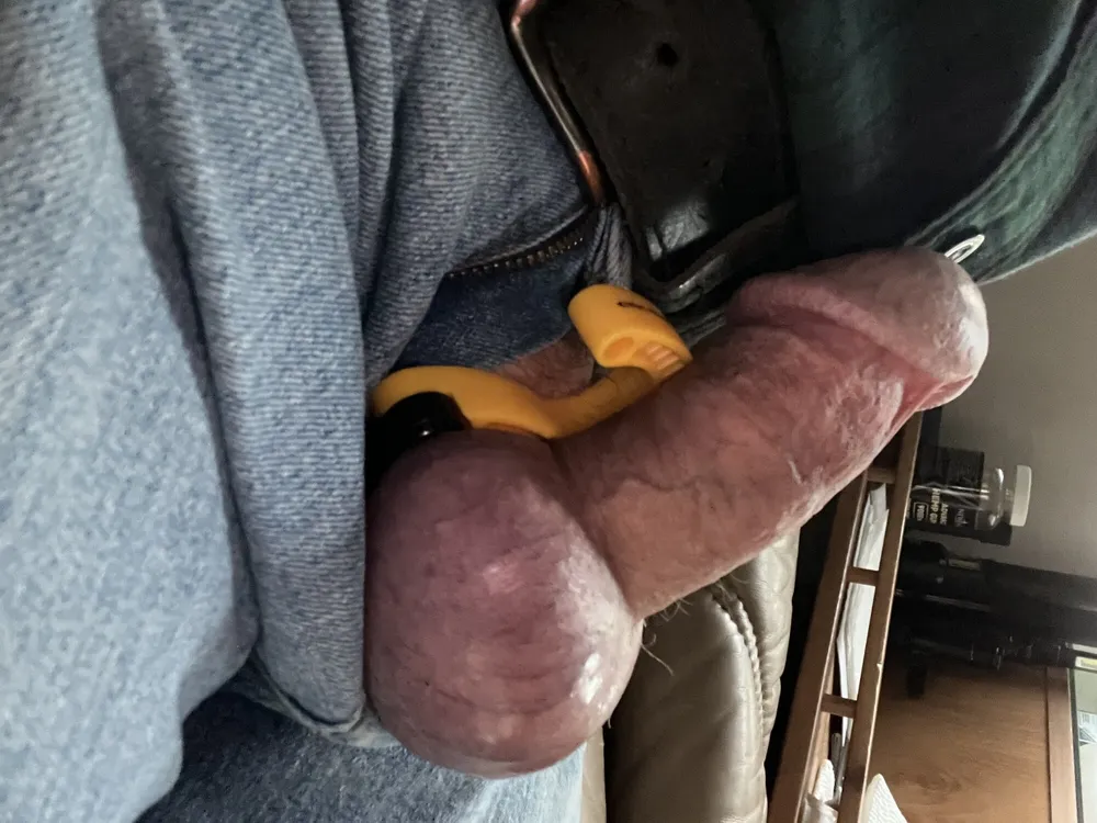 Cable clamp tightly around my small penis and balls #3