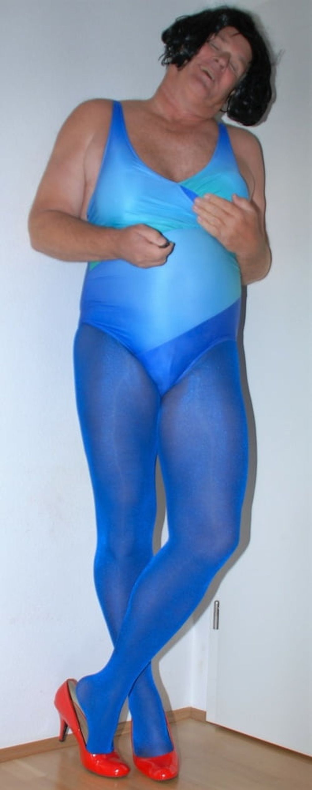 Swimuite blue with Tights blue #15