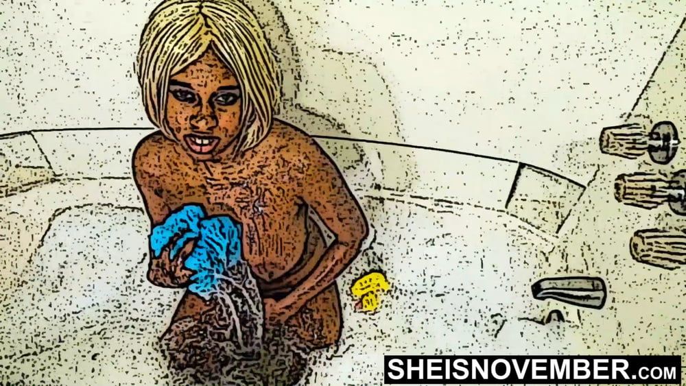 Real Life Hentai Cartoon Anime Shy Ebony Ass &amp; Tits In Tub #2