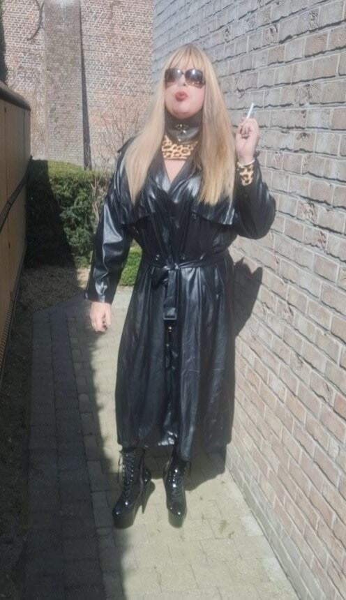 Smoking in black coat #4