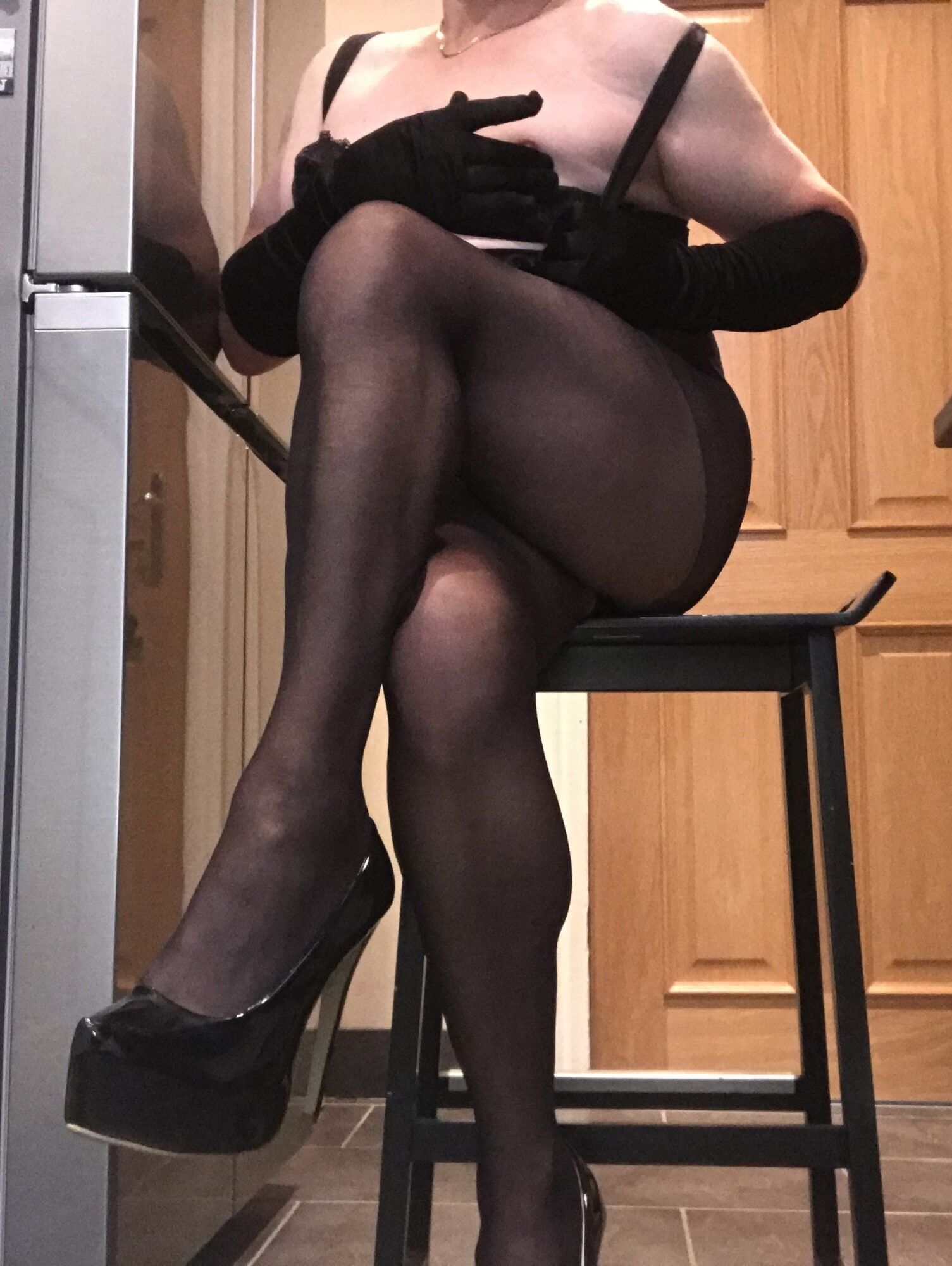 sexy slut in sheer black tights #16