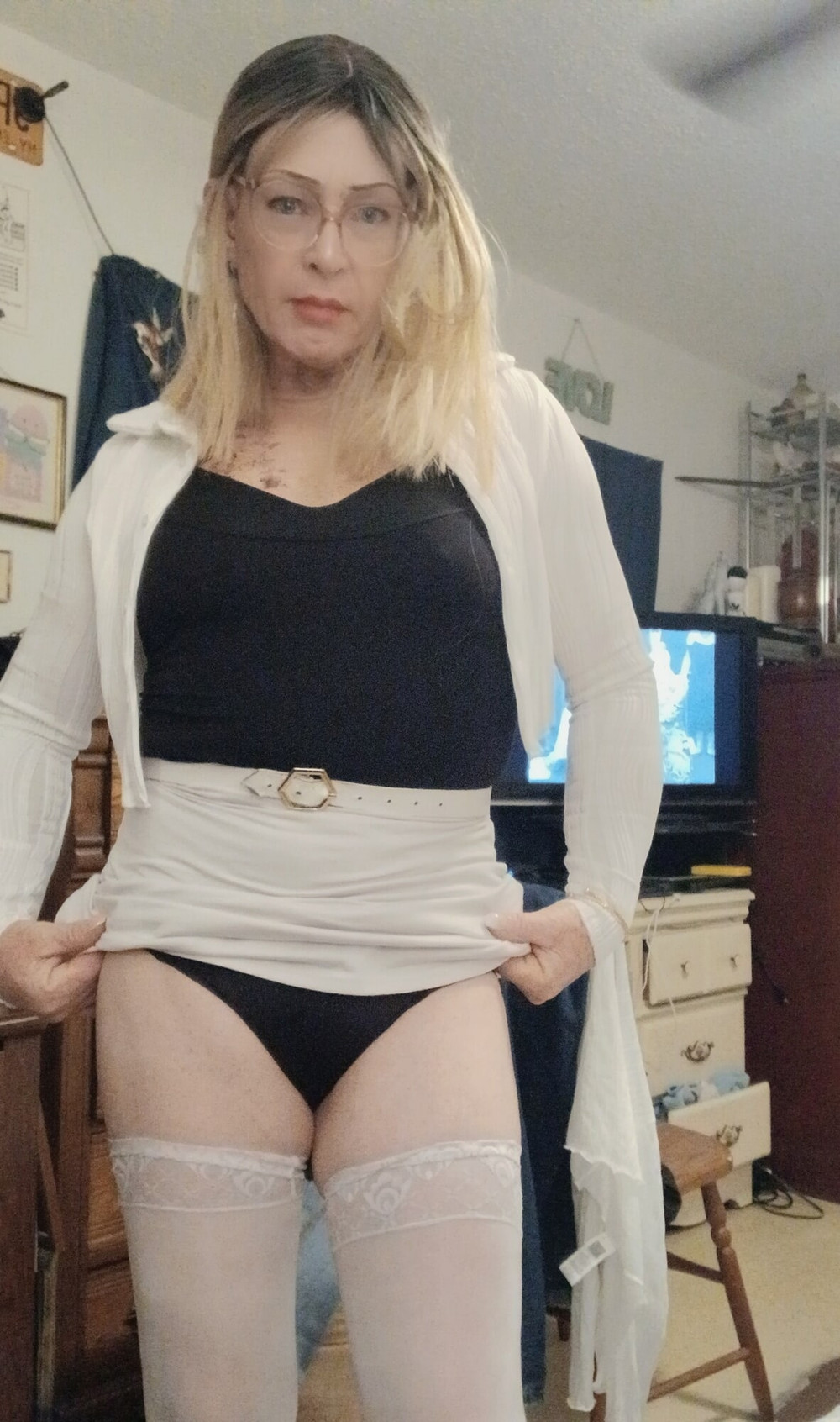 Lisa B. In a white skirt #9