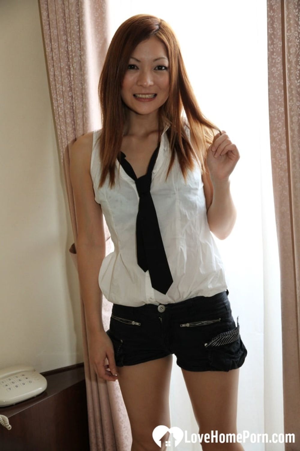 Hot Asian schoolgirl reveals her love tunnel #54