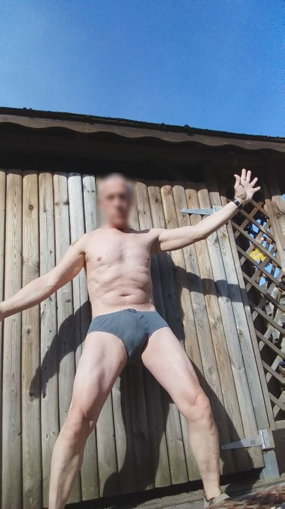 public outdoor brief jerking