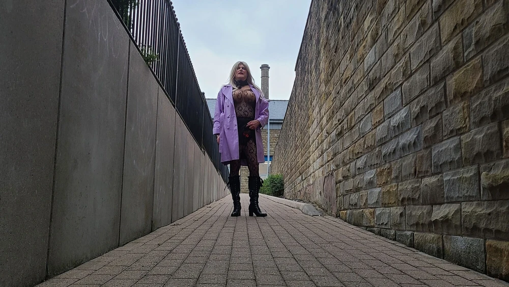 Sissy outdoors in Rawtenstall Lancashire #6