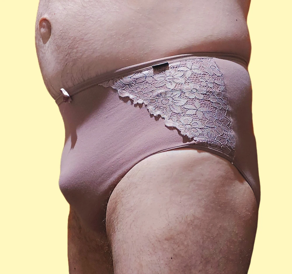 bought my wife new panties. I try them on after her first we #5
