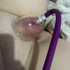 Pussy pump puffing my clit up