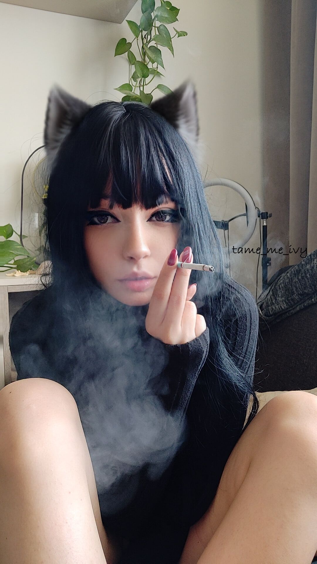 Goth Girl smoking #10
