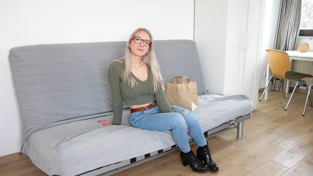 Fit blonde Glasses Girl Vivi Vallentine Pickup #3