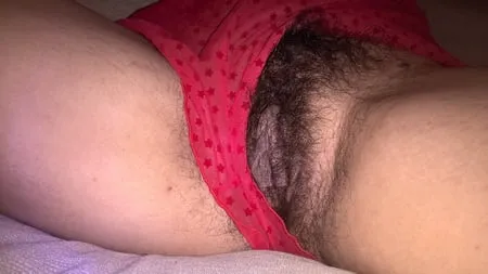joytwosex red lingerie hairy pussy         