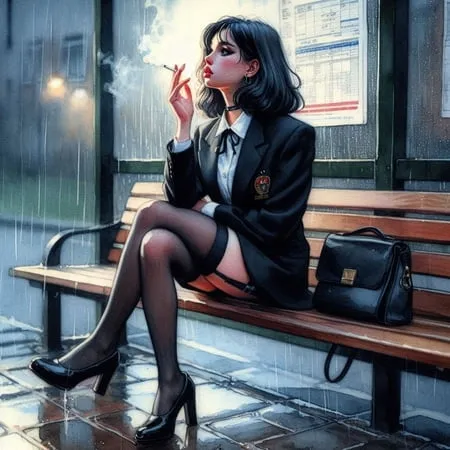 smoking and stockings         