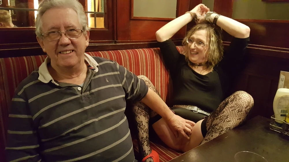 Lisa and Pauline in Handcuffs in the pub with Mike and John  #30