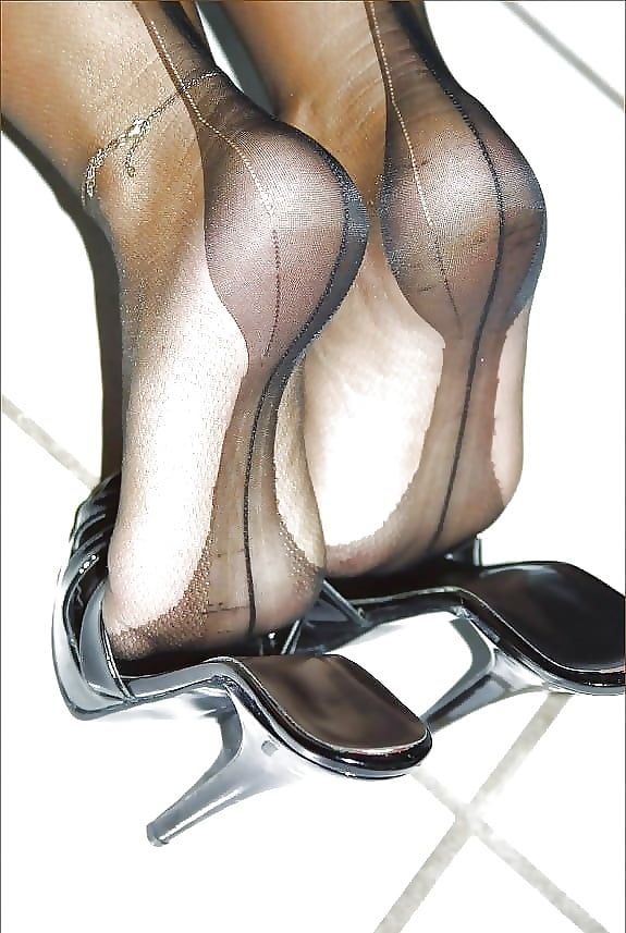 her heels and soles of feet