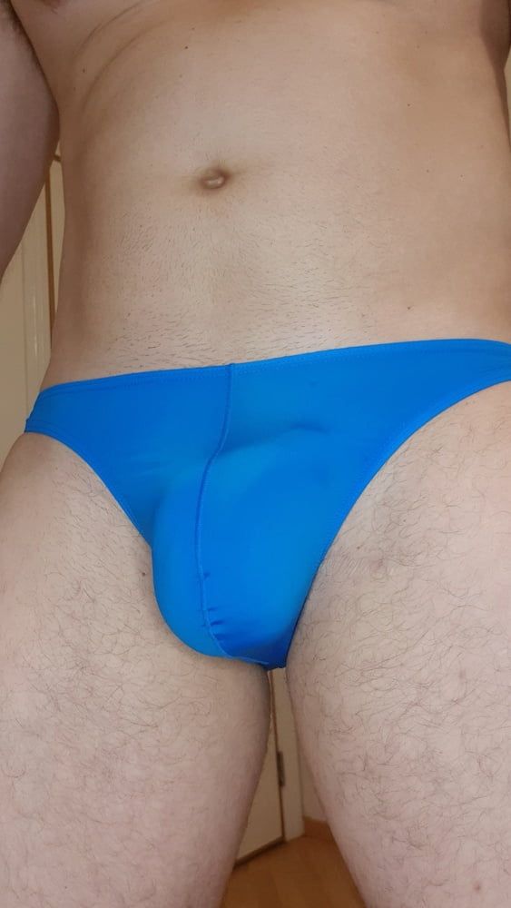 Blue briefs bulging  #8