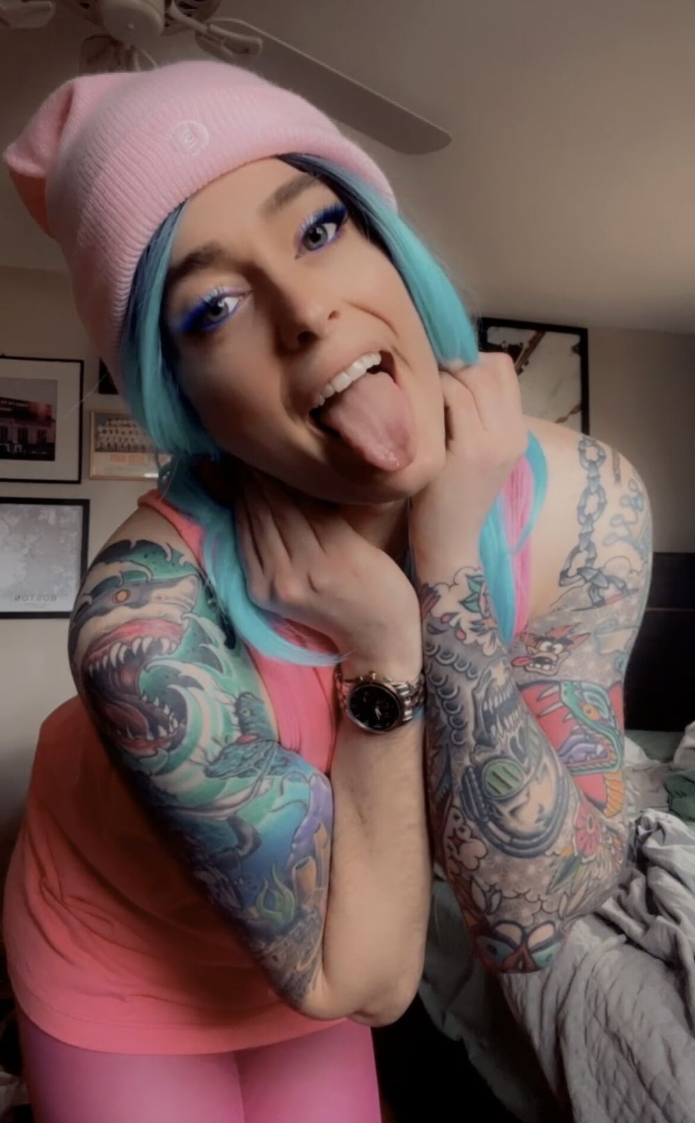 Sexy blue hair Femboy Deanna #8