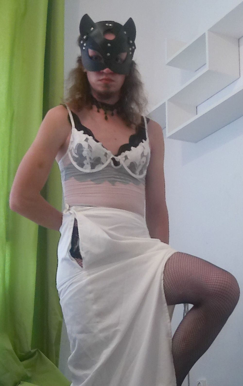 Black underwear and a white dress #2