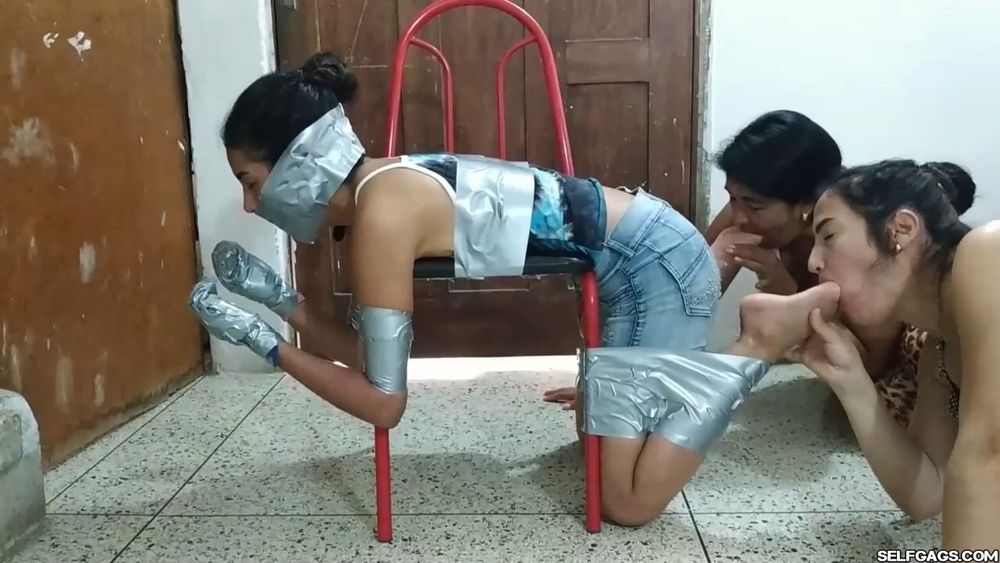 Bent Over For Lesbian Feet Worship In Bondage - Selfgags #36