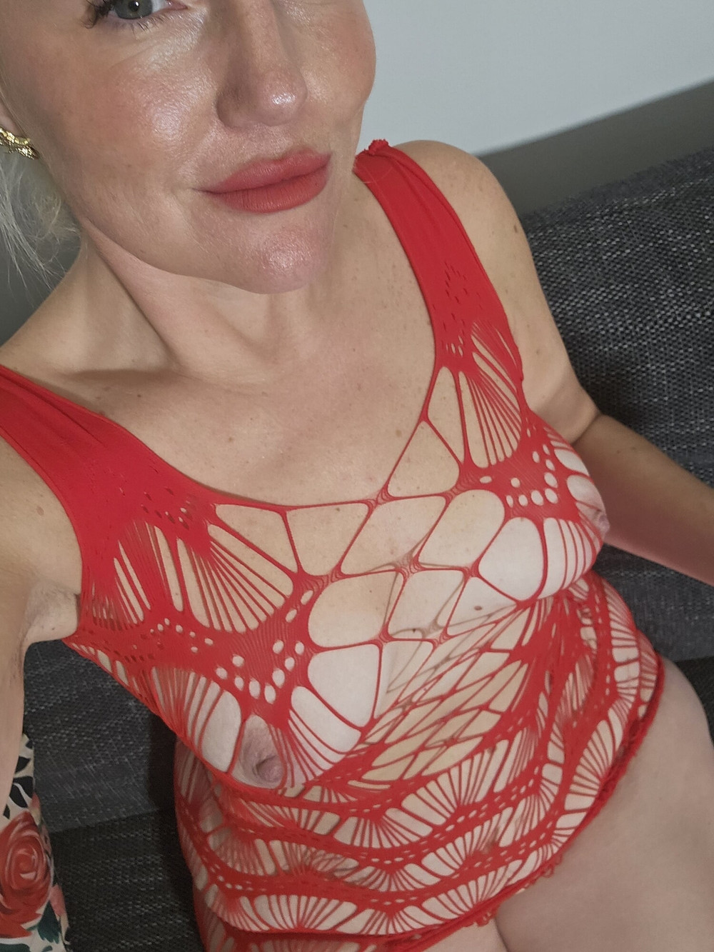 My Prestream shots in red fishnet bodysuit #3