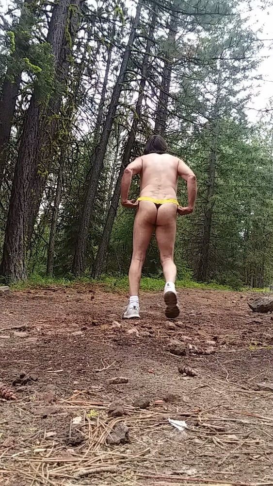 Walking around naked in the woods  #13