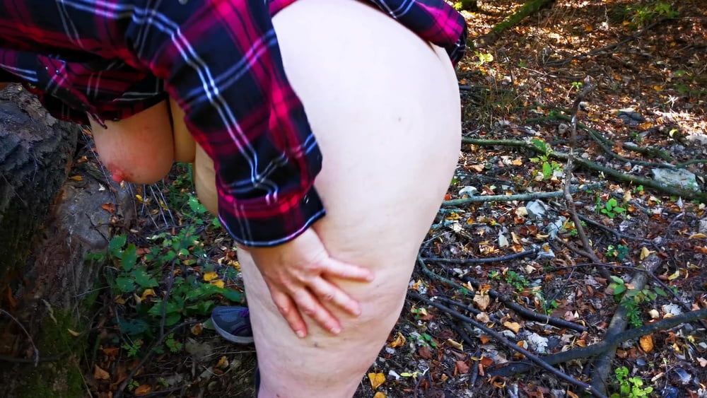 Real naked masturbation  in woods #21