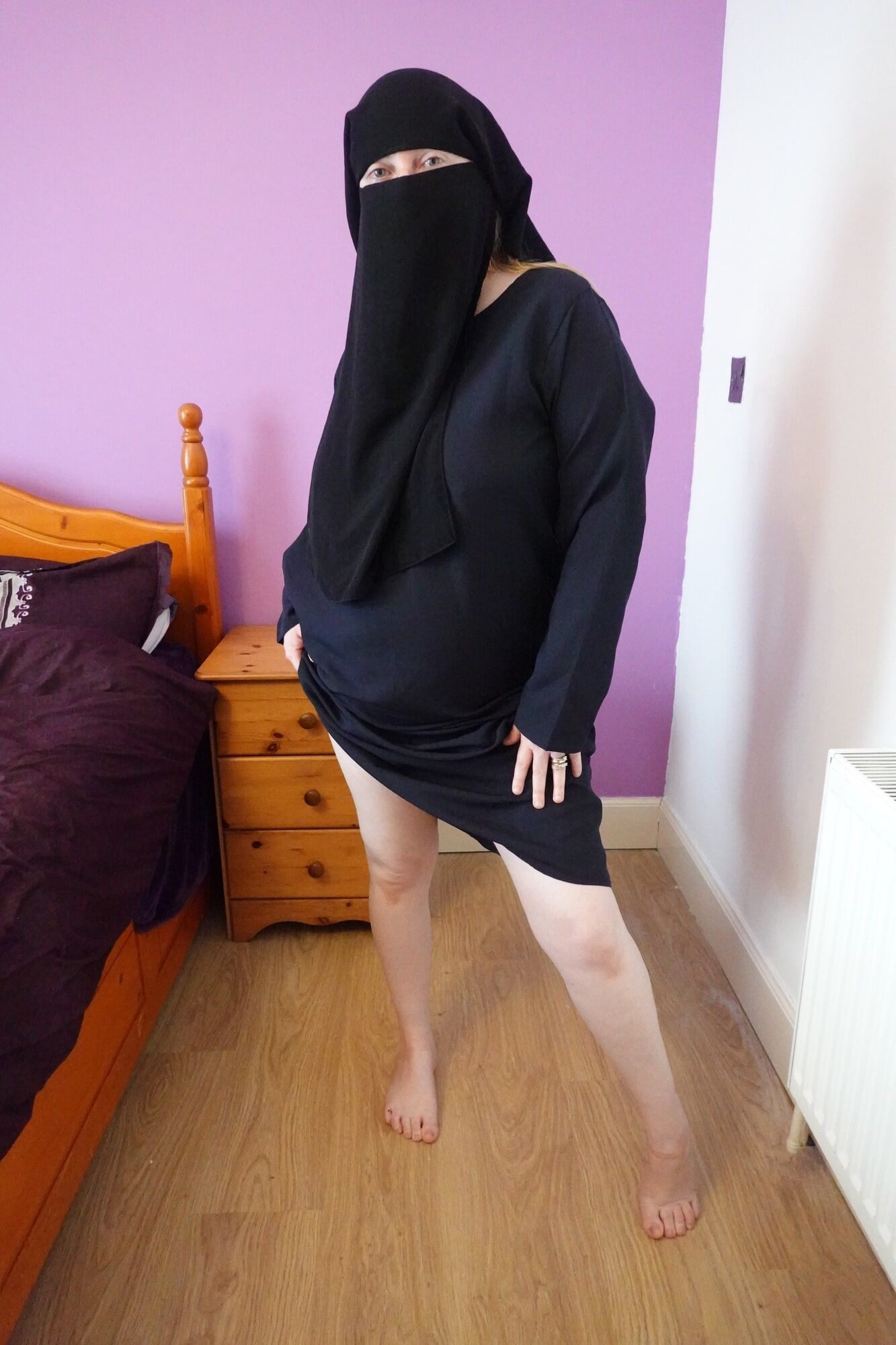 wife wearing Burqa with Niqab naked underneath #8