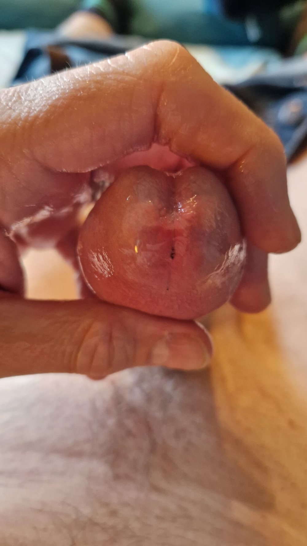 Lubed up throbbing uncut cock wanked and fucking fleshlight #13