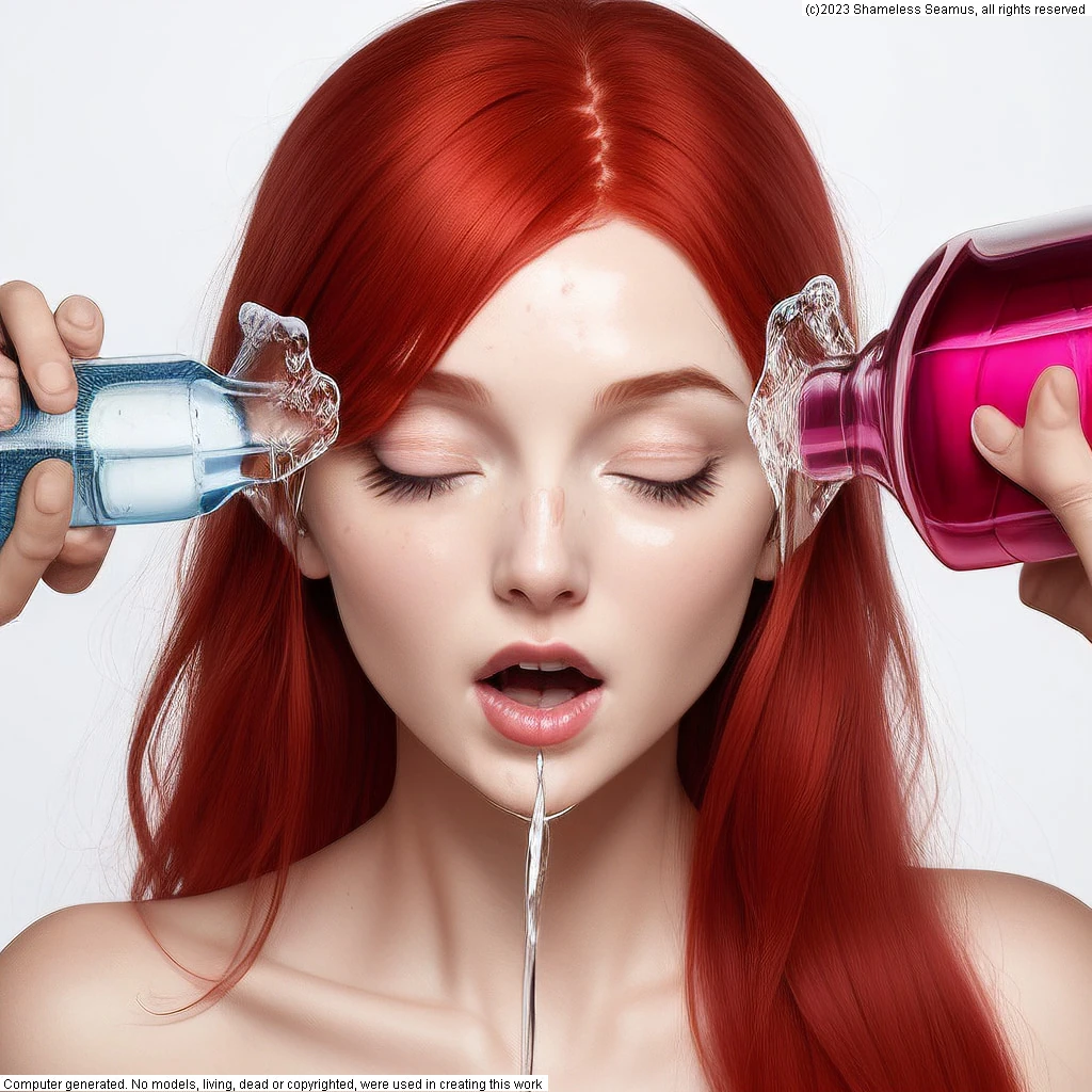 Woman Struggling to Drink Water #29