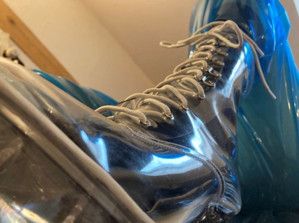 Blue Transparent PVC and Clear PVC Boots 2 #15