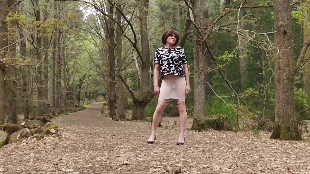 Crossdress Roadtrip - Semi transparent skirt Pt2 #8