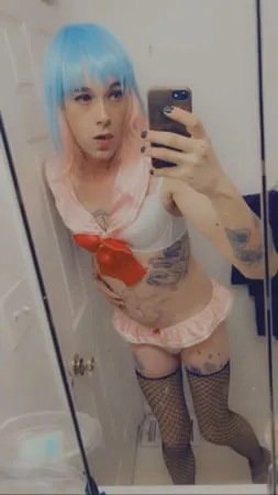 cute pink cosplay girl         