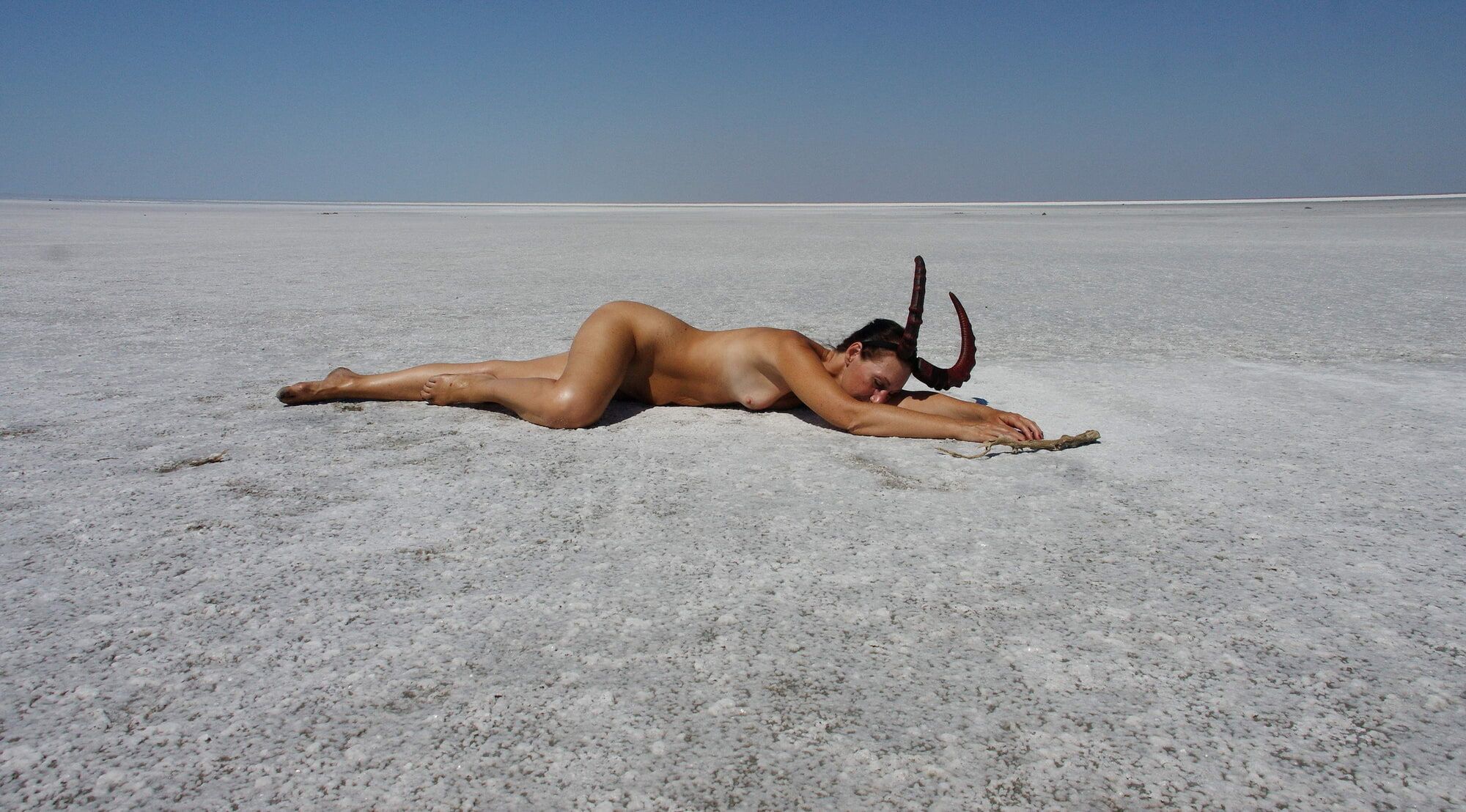 Lying on the salt lake Elton #12
