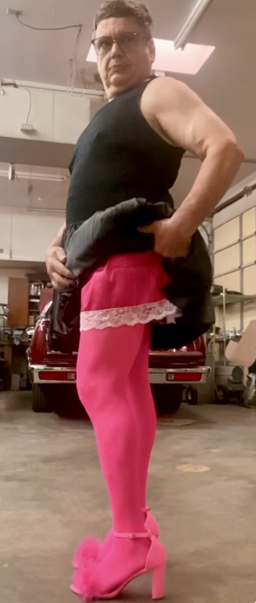 Black Dress and Pink Lingerie  #4