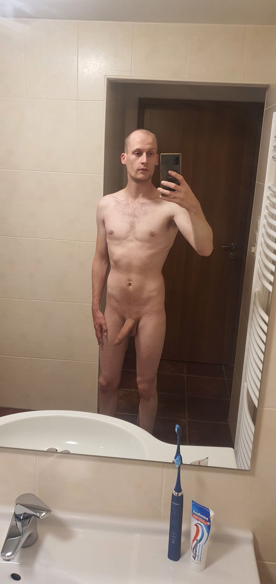 Skinny guy showing off #2