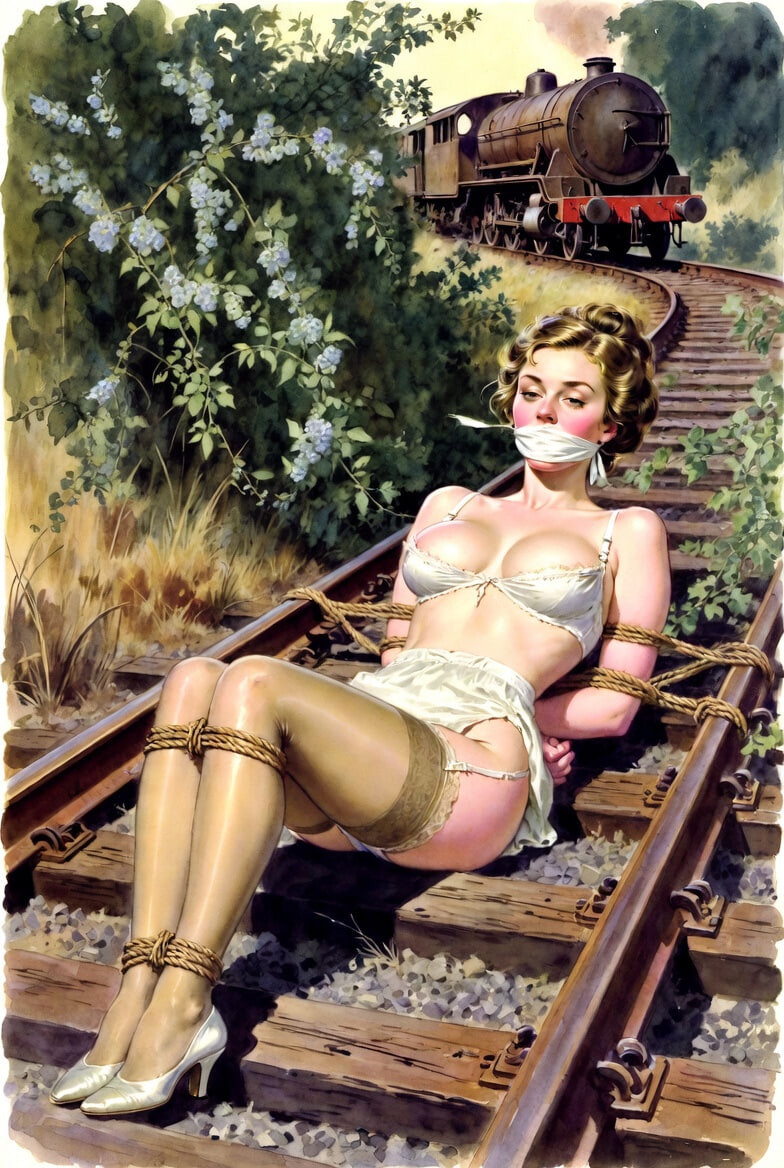 Pixwhores Experimental Enhanced: Stockings in the Railyard 1 #28