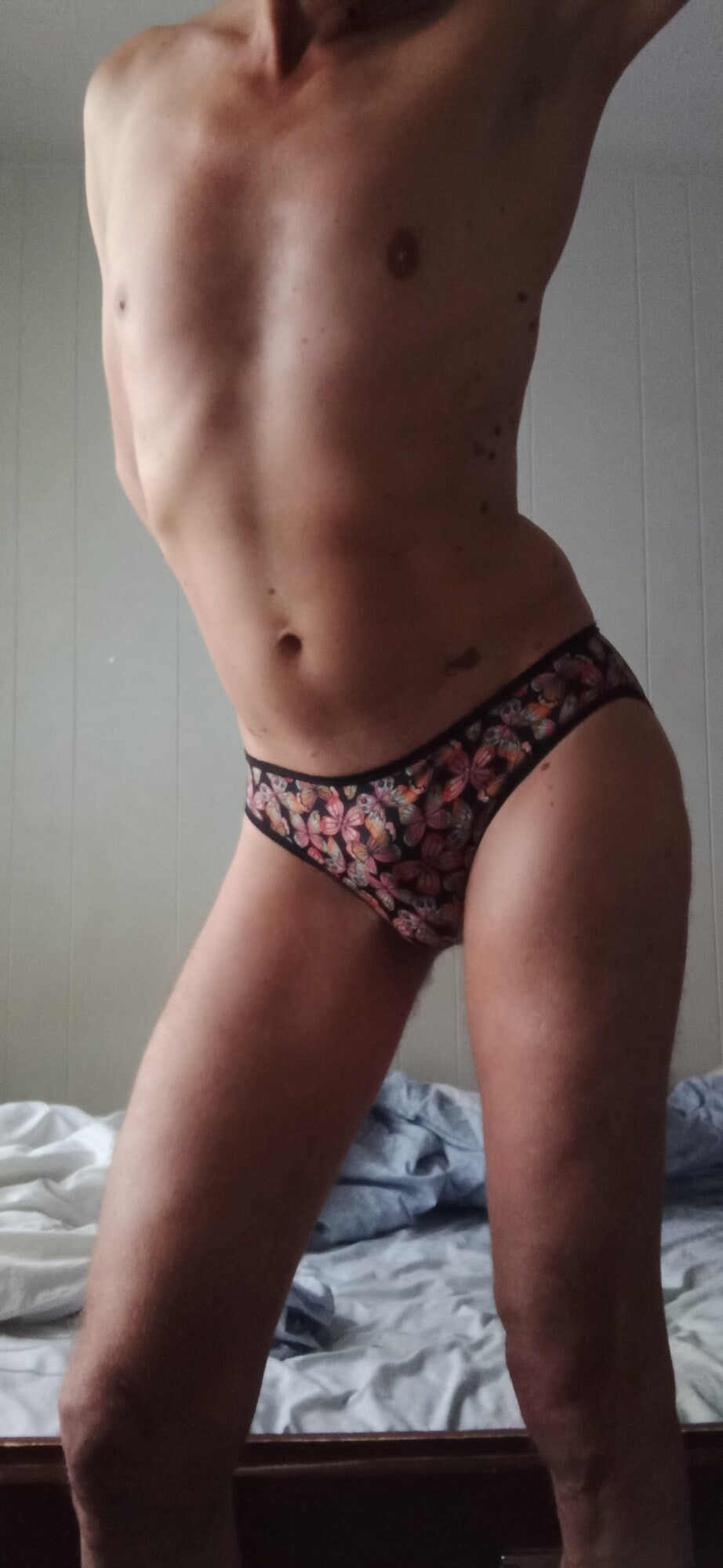Sissy woke up.  Lady Sissy's panties.