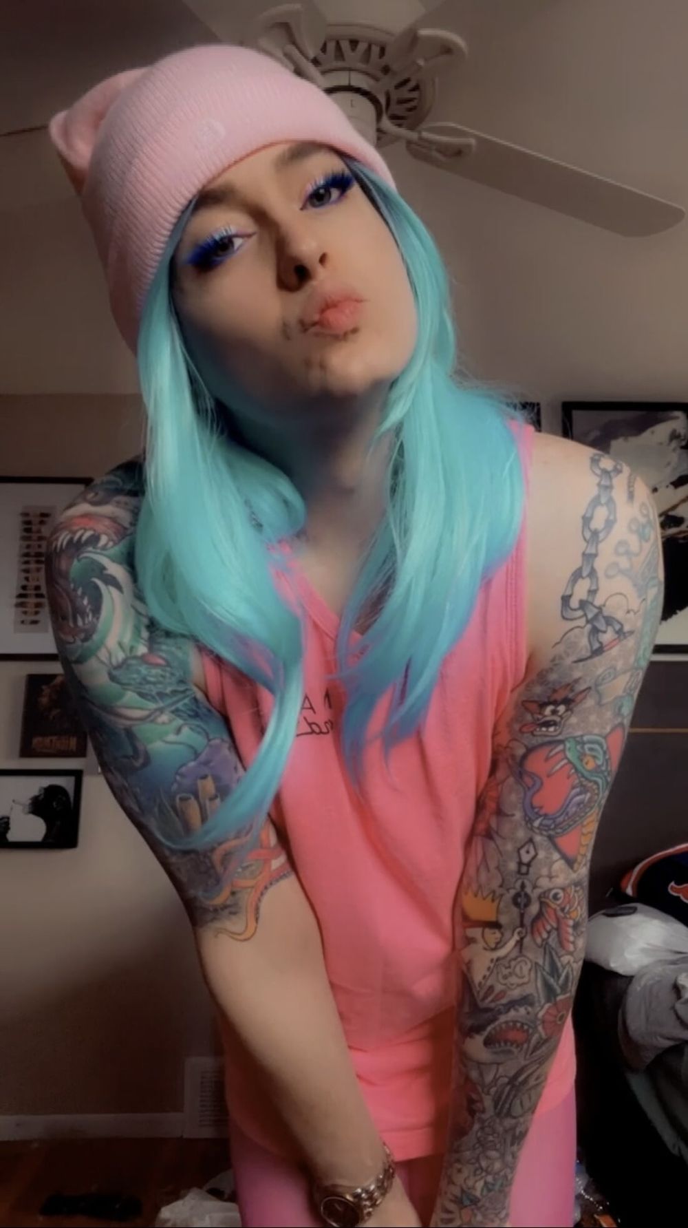 Sexy blue hair Femboy Deanna #49