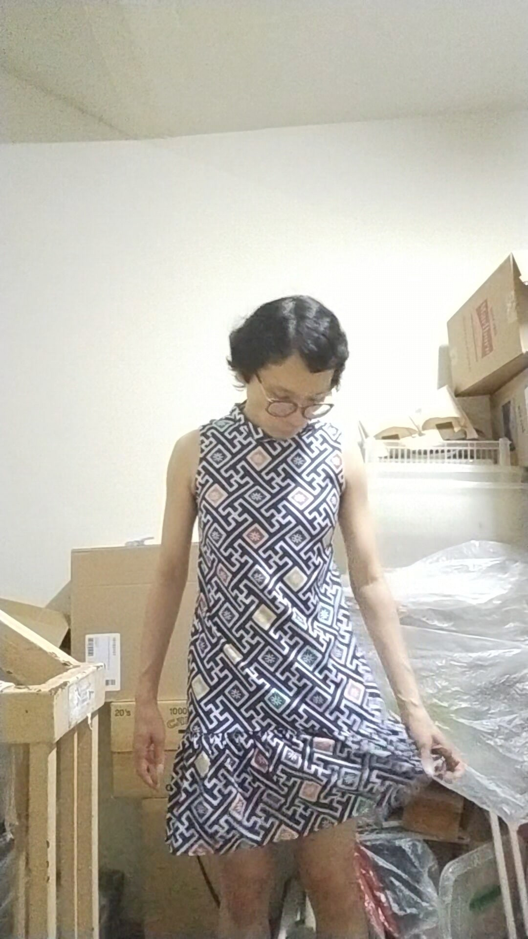Secretly wearing office lady lingerie and dress. #14