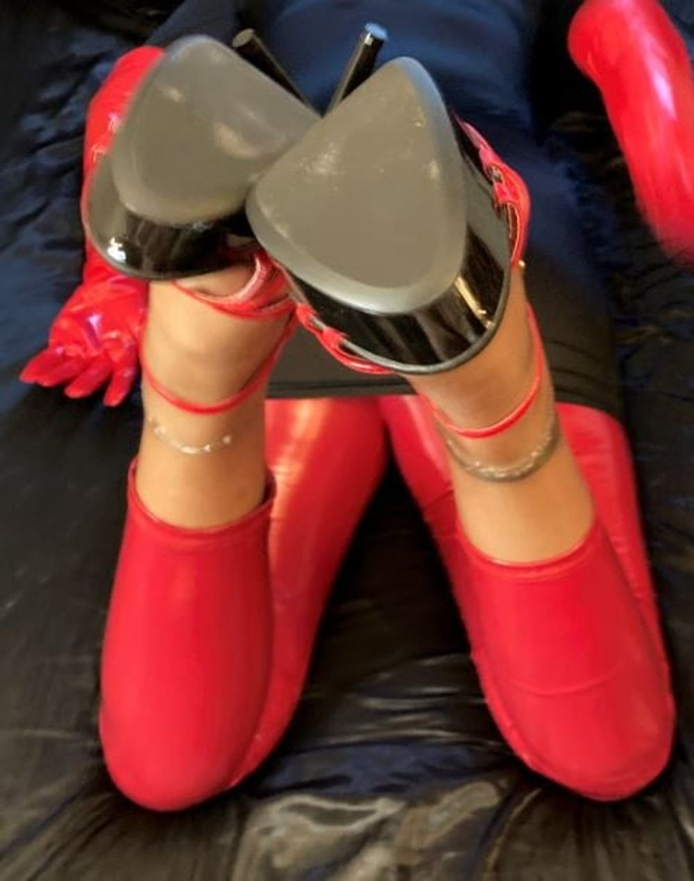 Red Leggings, Red Gloves, Red Heels #9