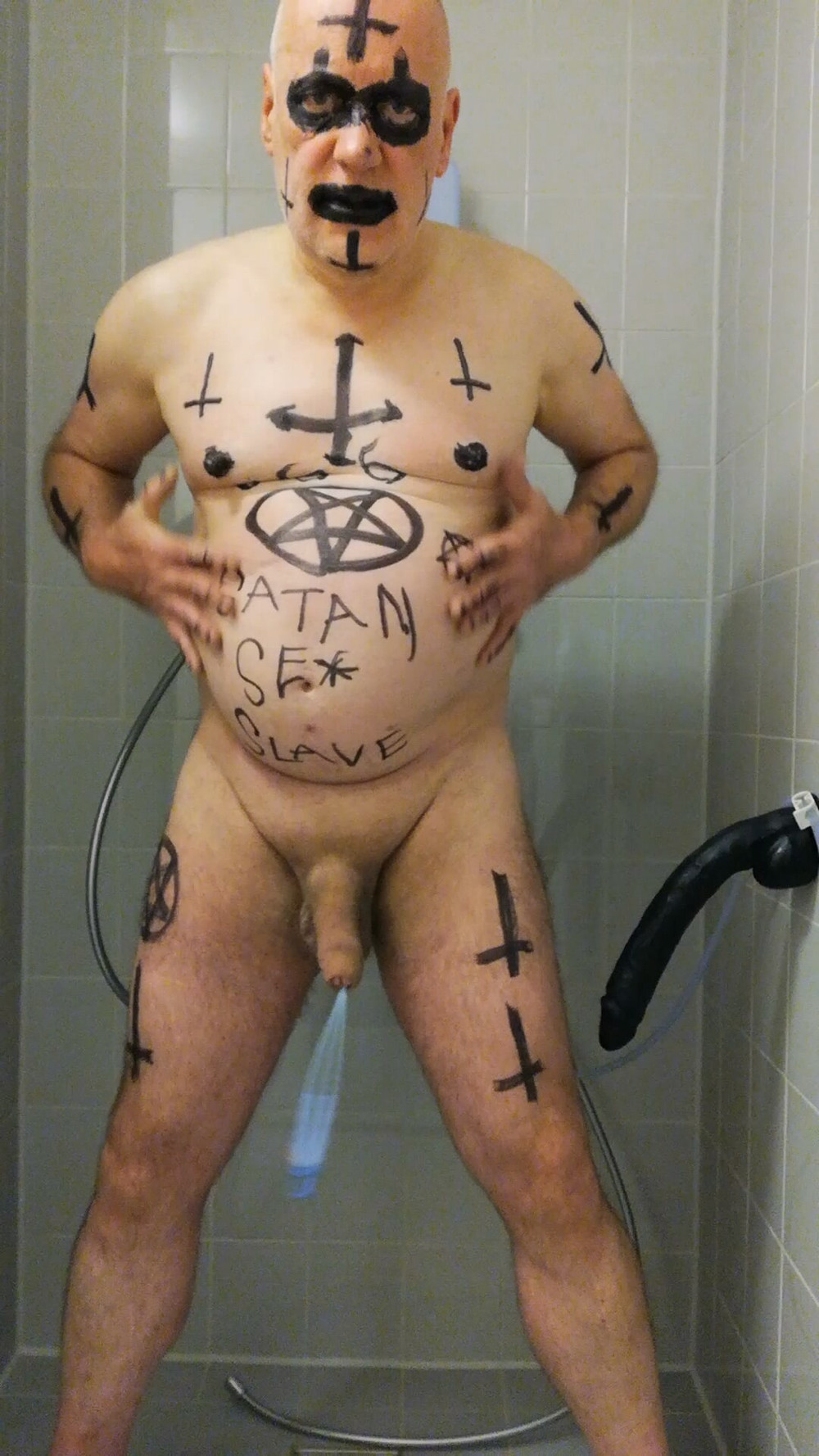 Satan sex slave Gerard takes a urine enema named Satan #22