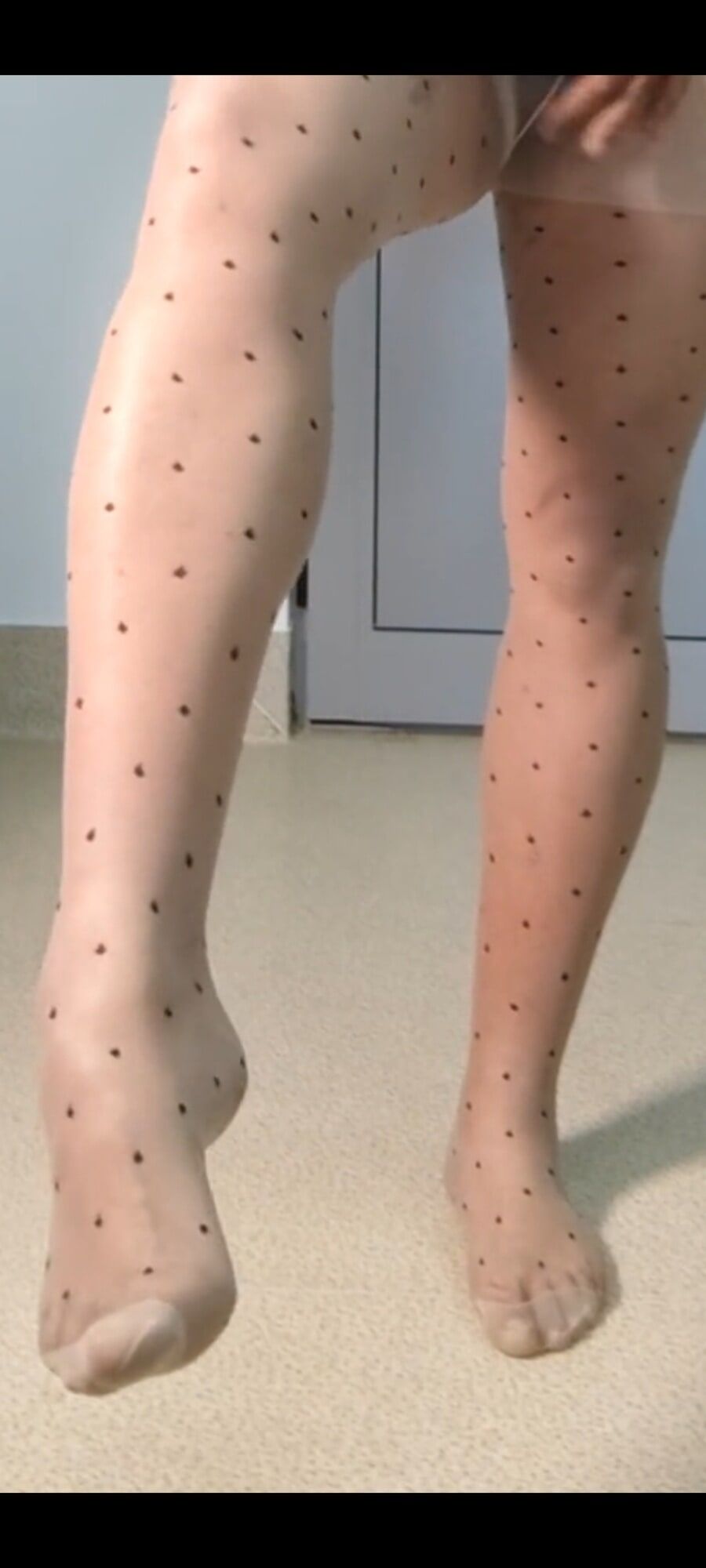 Sheer pantyhose with dots #3