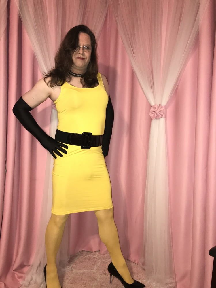 Joanie - Yellow Pencil Dress #7