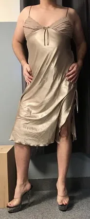 gold satin nightdress         