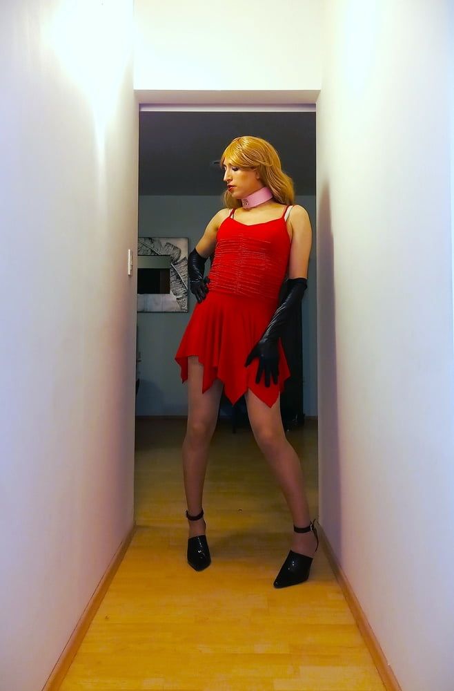 Sissy fagot in red dress #49