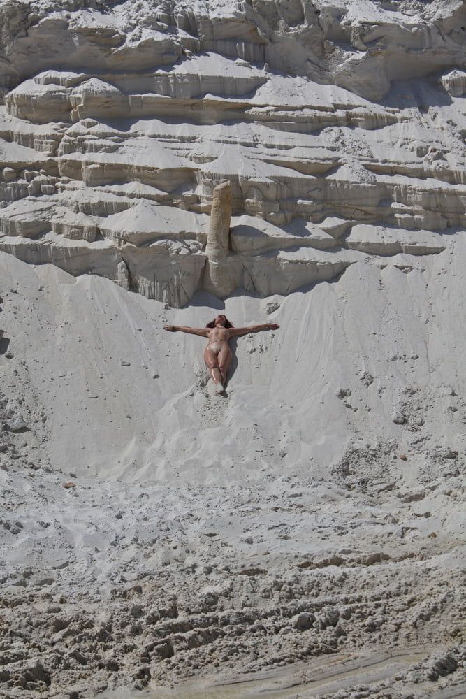 Bathing in white clay quarry #41