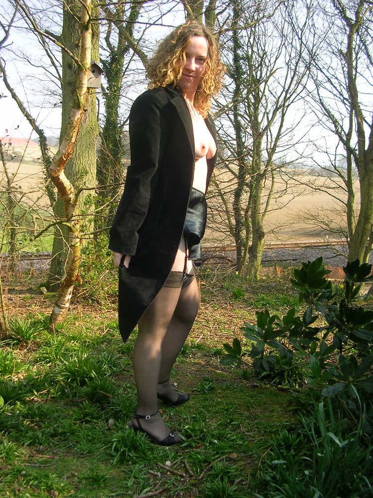 Flashing in the woods Stockings and Suspenders #8
