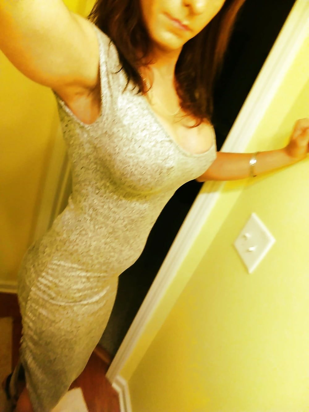 Me in a cute gray dress  #16