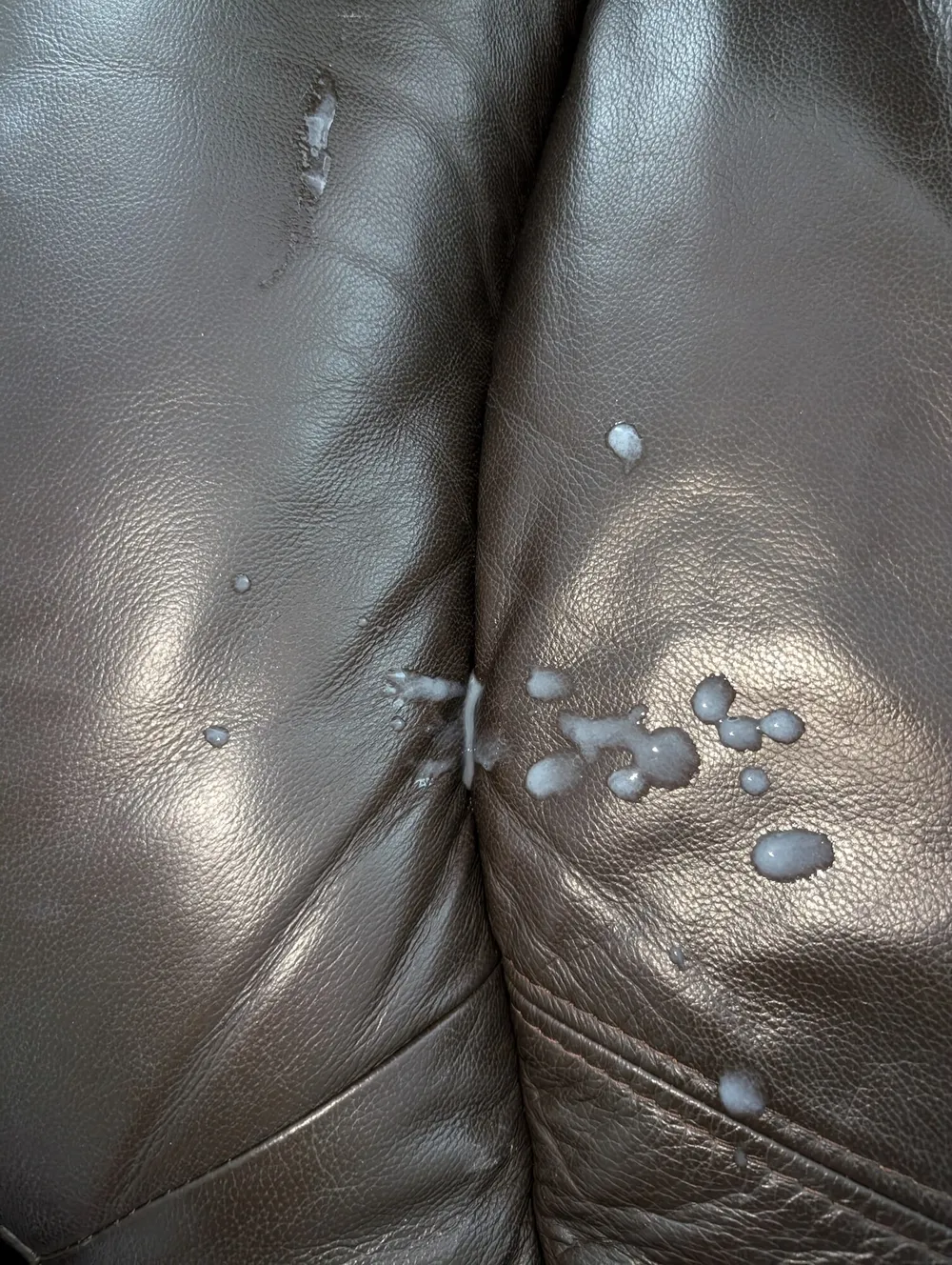 Cum on my leather pillow #10